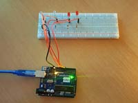 Erster Breadboardaufbau mit Arduino UNO Standard LEDs